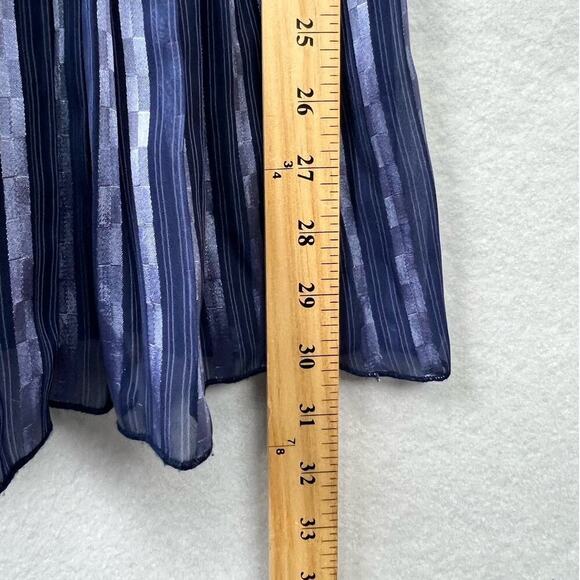 Lyndia Procanik Stripe Pleated Blue Adjustable Strap/Strapless Empire Dress 10 - Picture 12 of 12